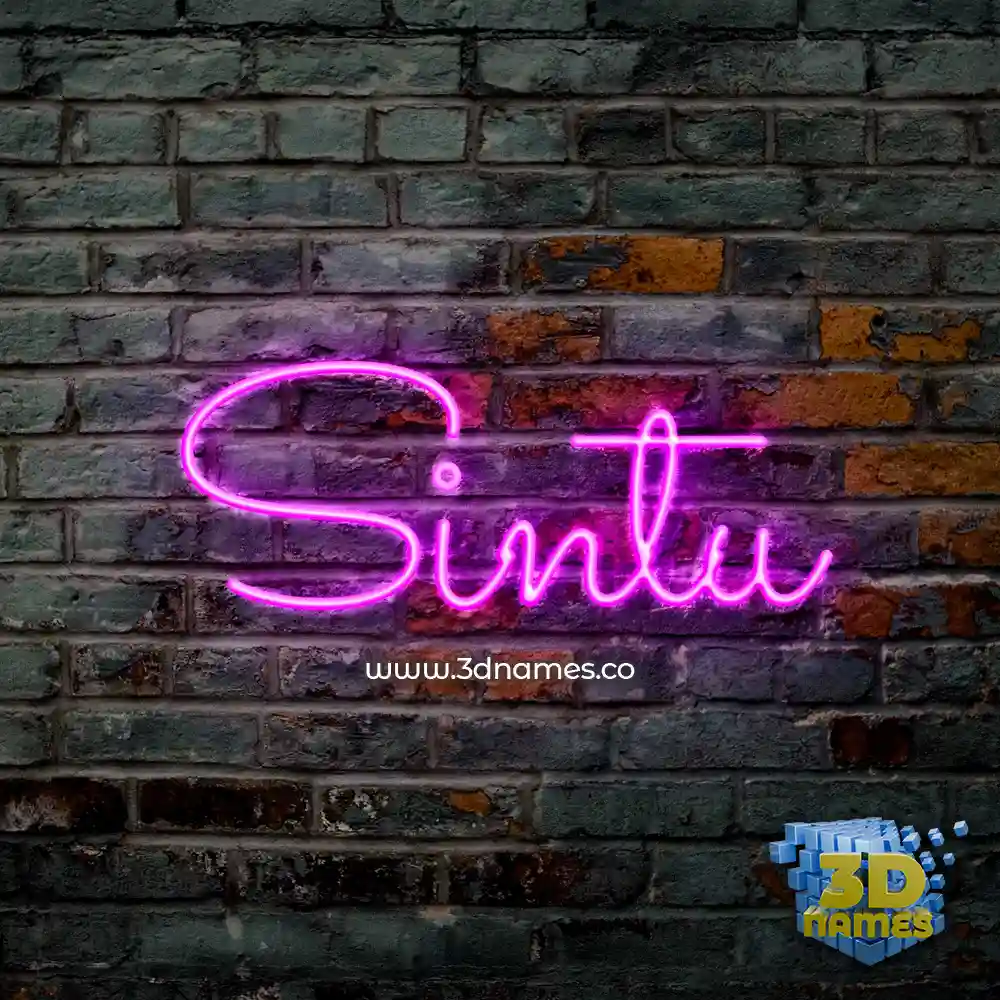 sintu in Pink Neon style - 3D name wallpaper