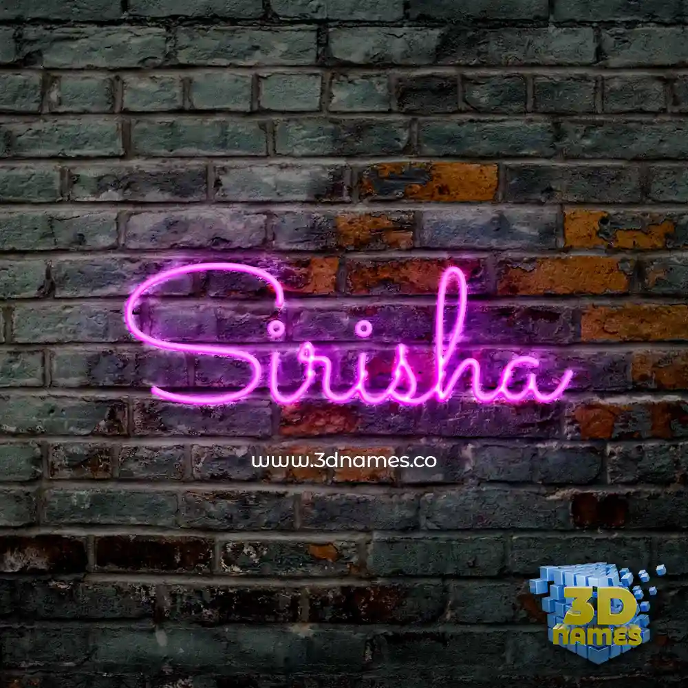 sirisha in Pink Neon style - 3D name wallpaper