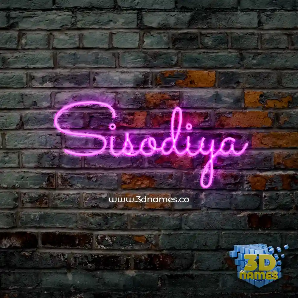 sisodiya in Pink Neon style - 3D name wallpaper