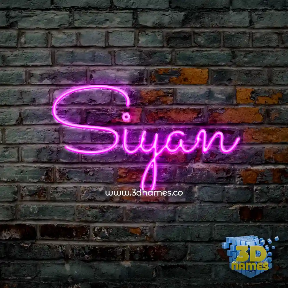 siyan in Pink Neon style - 3D name wallpaper
