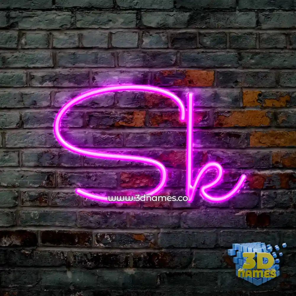 sk in Pink Neon style - 3D name wallpaper