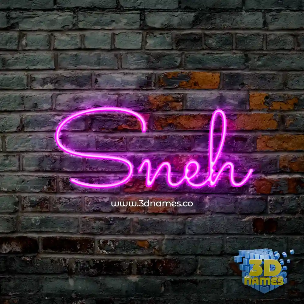 sneh in Pink Neon style - 3D name wallpaper