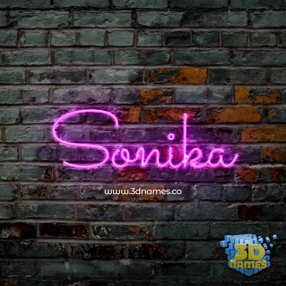 sonika in Pink Neon style - 3D name wallpaper