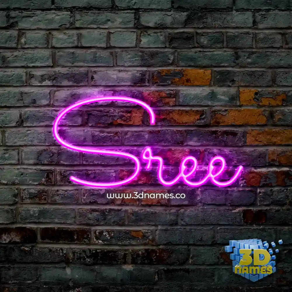 sree in Pink Neon style - 3D name wallpaper