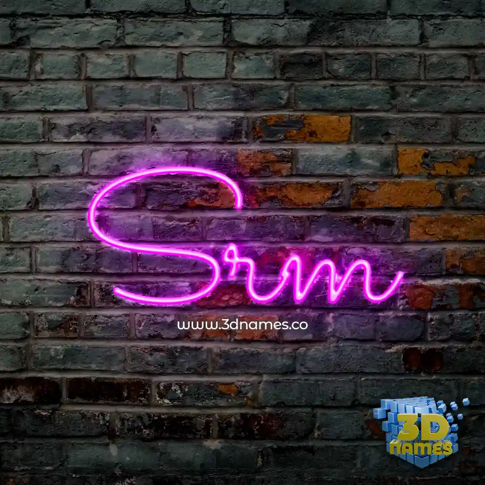 srm in Pink Neon style - 3D name wallpaper