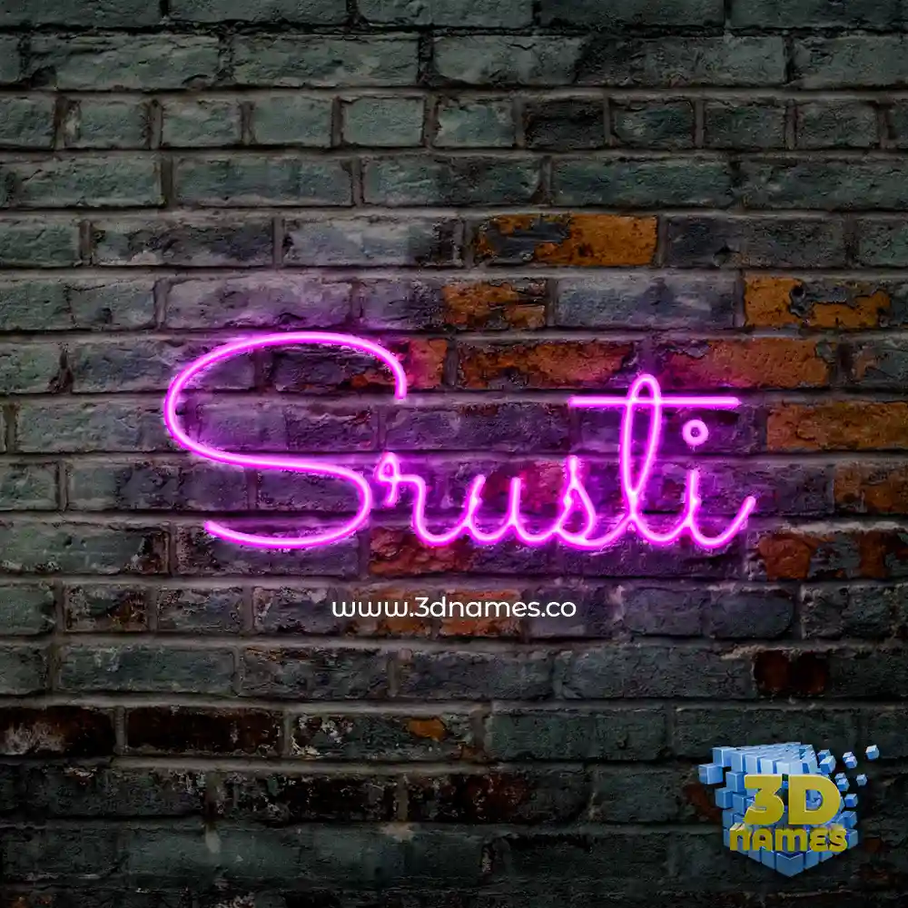 srusti in Pink Neon style - 3D name wallpaper