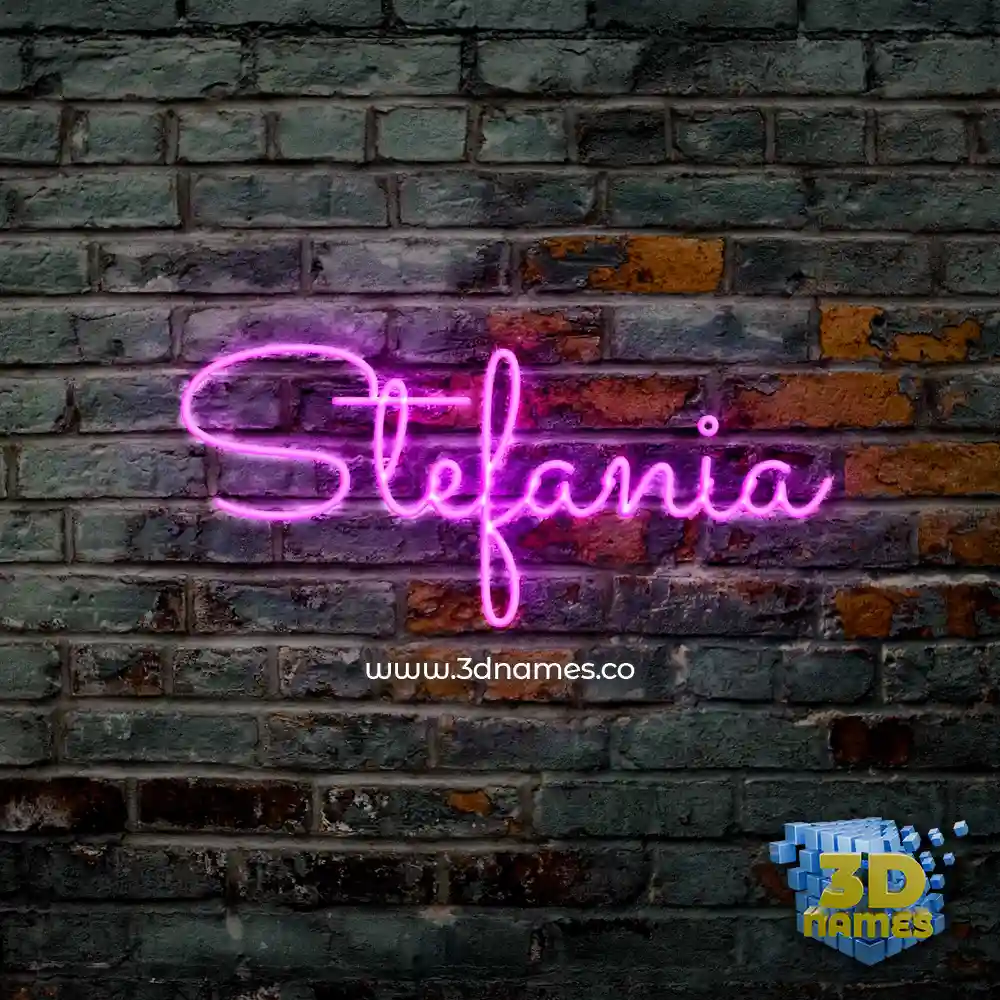 stefania in Pink Neon style - 3D name wallpaper