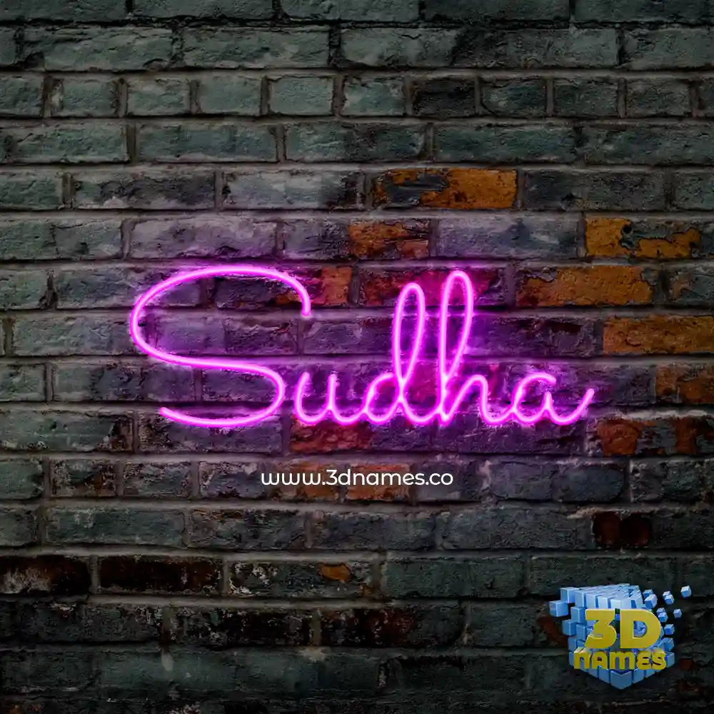 sudha in Pink Neon style - 3D name wallpaper