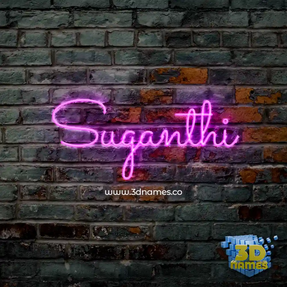 suganthi in Pink Neon style - 3D name wallpaper