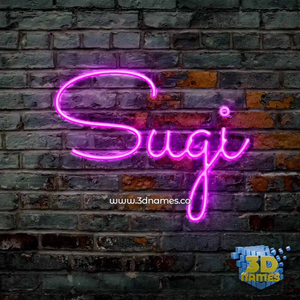sugi in Pink Neon style - 3D name wallpaper