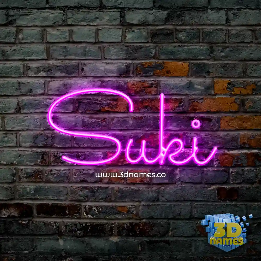 suki in Pink Neon style - 3D name wallpaper