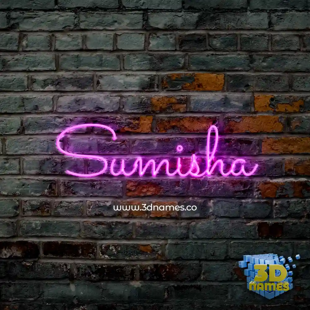 sumisha in Pink Neon style - 3D name wallpaper