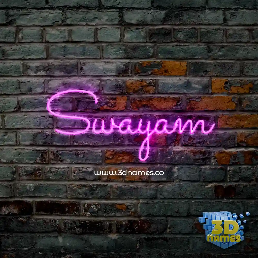 swayam in Pink Neon style - 3D name wallpaper