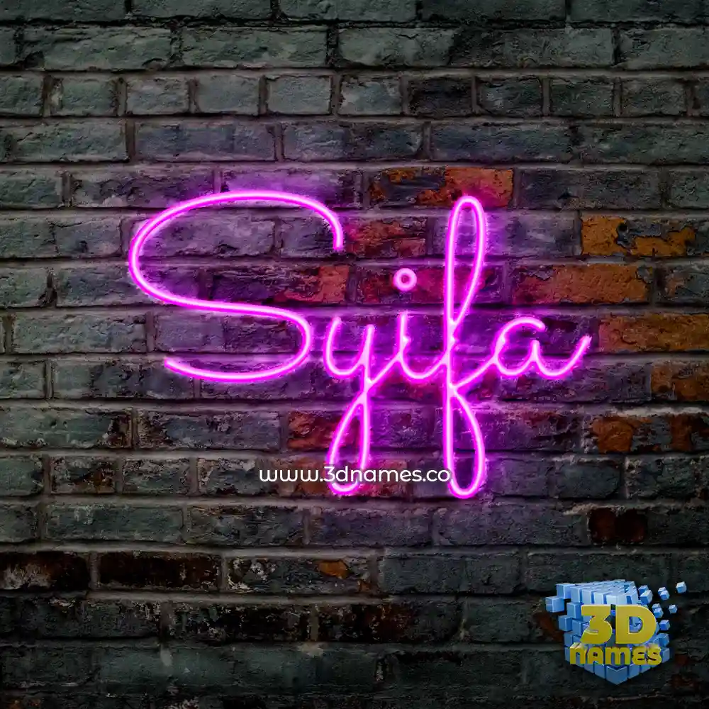 syifa in Pink Neon style - 3D name wallpaper