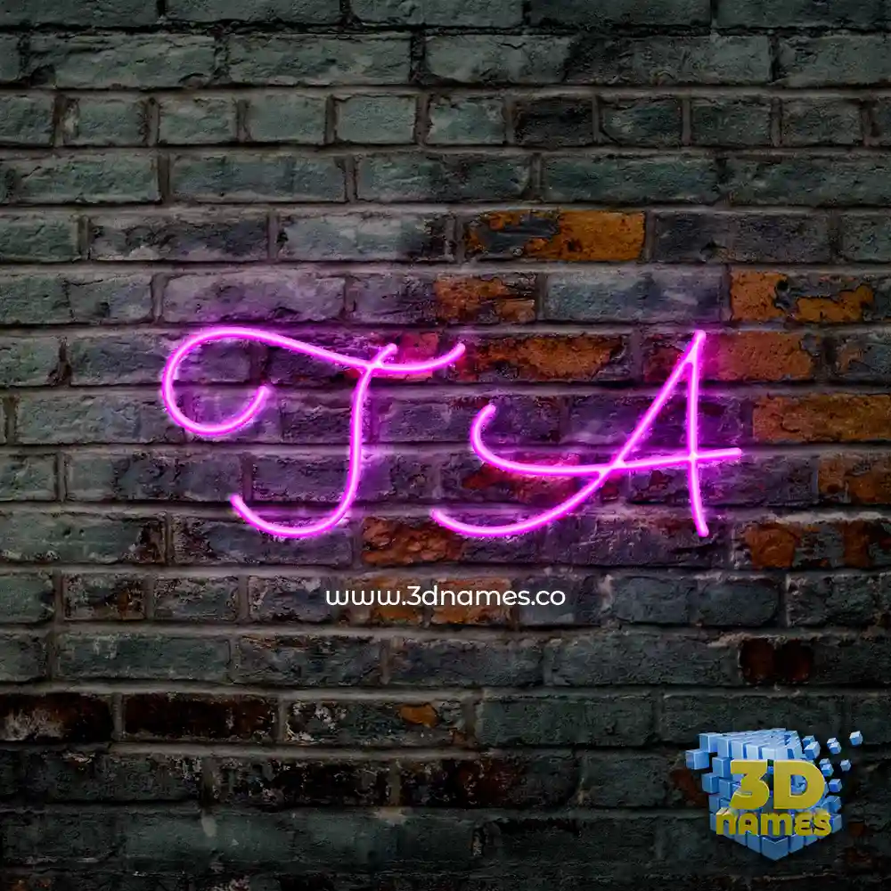 t a in Pink Neon style - 3D name wallpaper