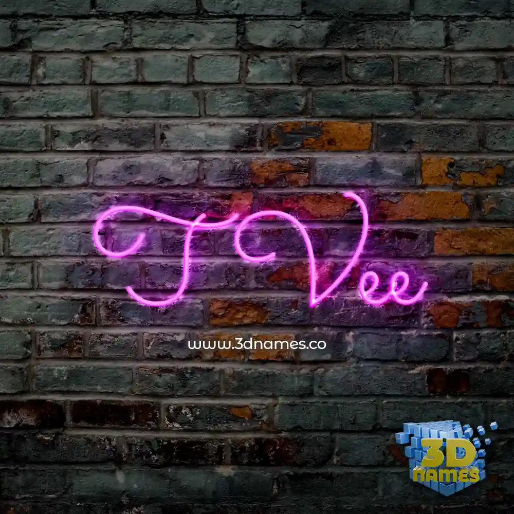 t vee in Pink Neon style - 3D name wallpaper