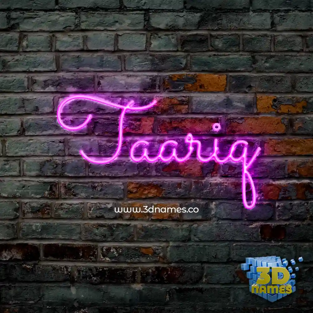 taariq in Pink Neon style - 3D name wallpaper
