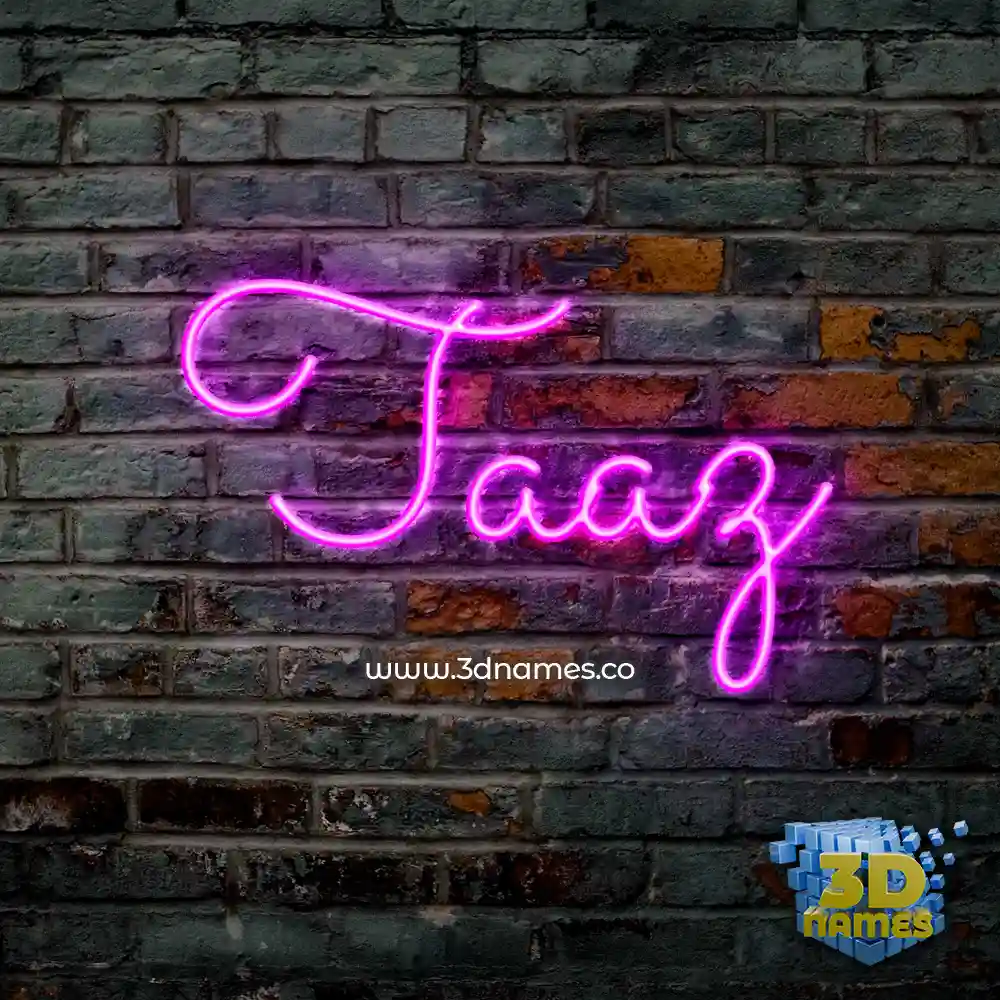 taaz in Pink Neon style - 3D name wallpaper