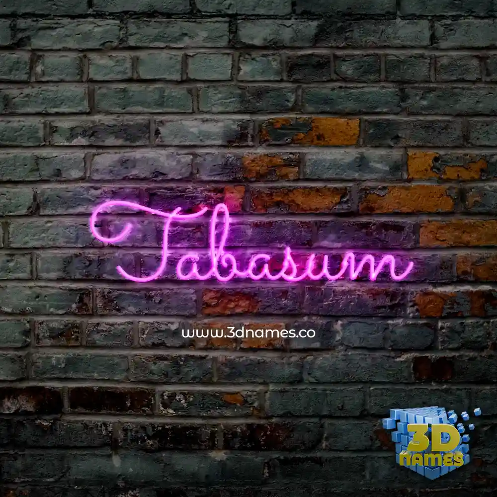 tabasum in Pink Neon style - 3D name wallpaper