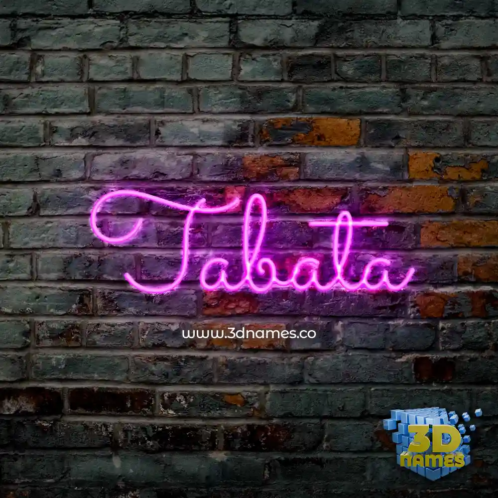 tabata in Pink Neon style - 3D name wallpaper