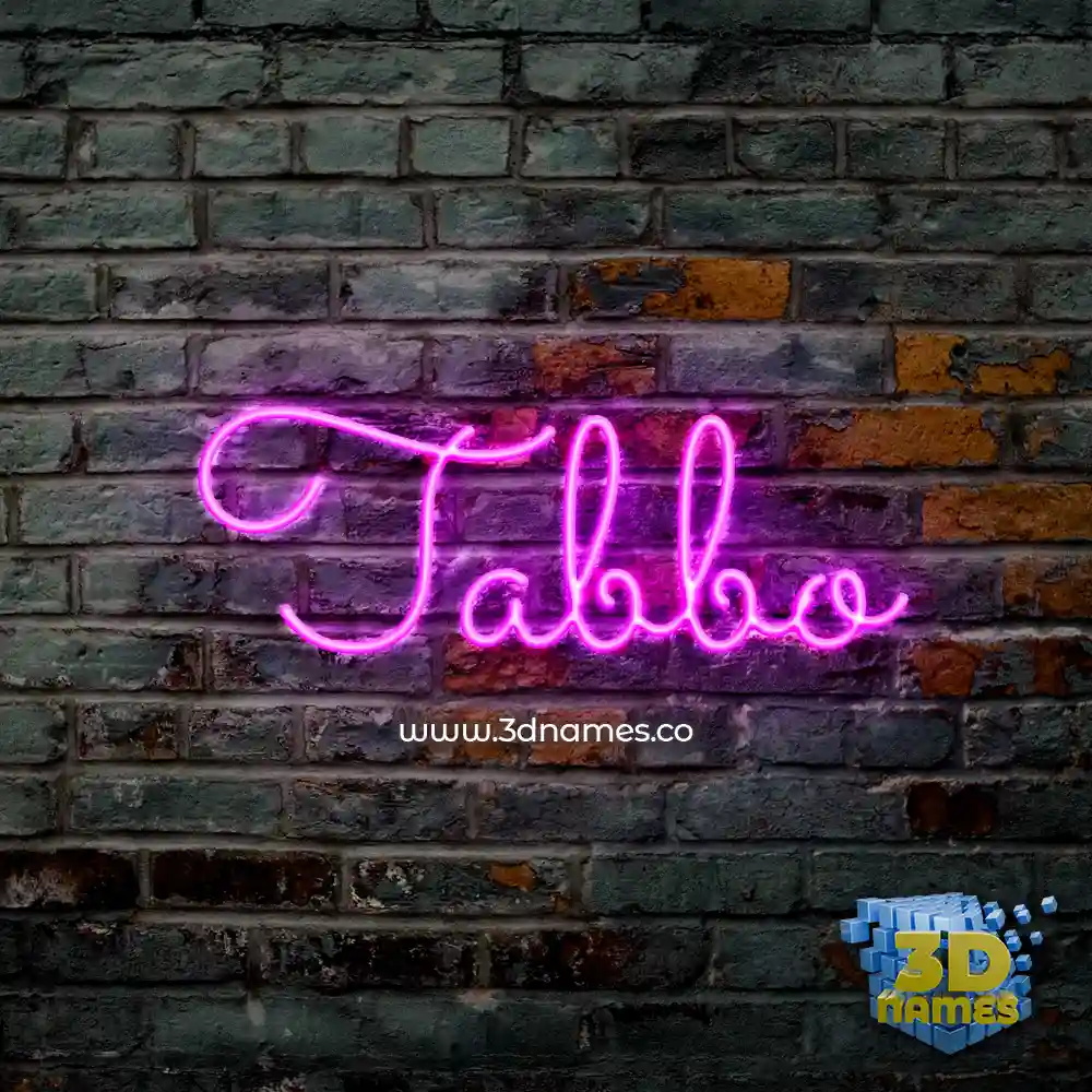 tabbo in Pink Neon style - 3D name wallpaper