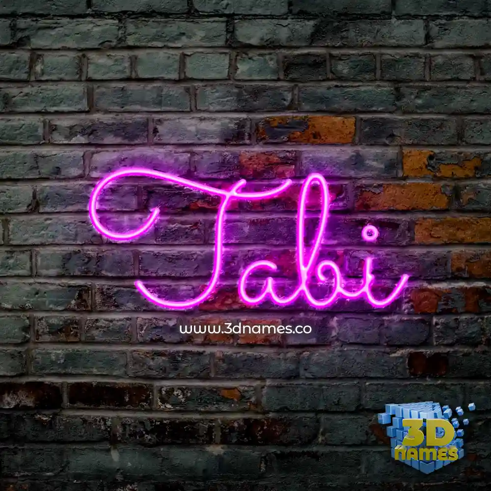 tabi in Pink Neon style - 3D name wallpaper