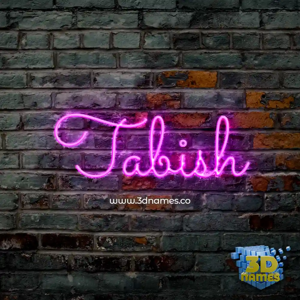 tabish in Pink Neon style - 3D name wallpaper
