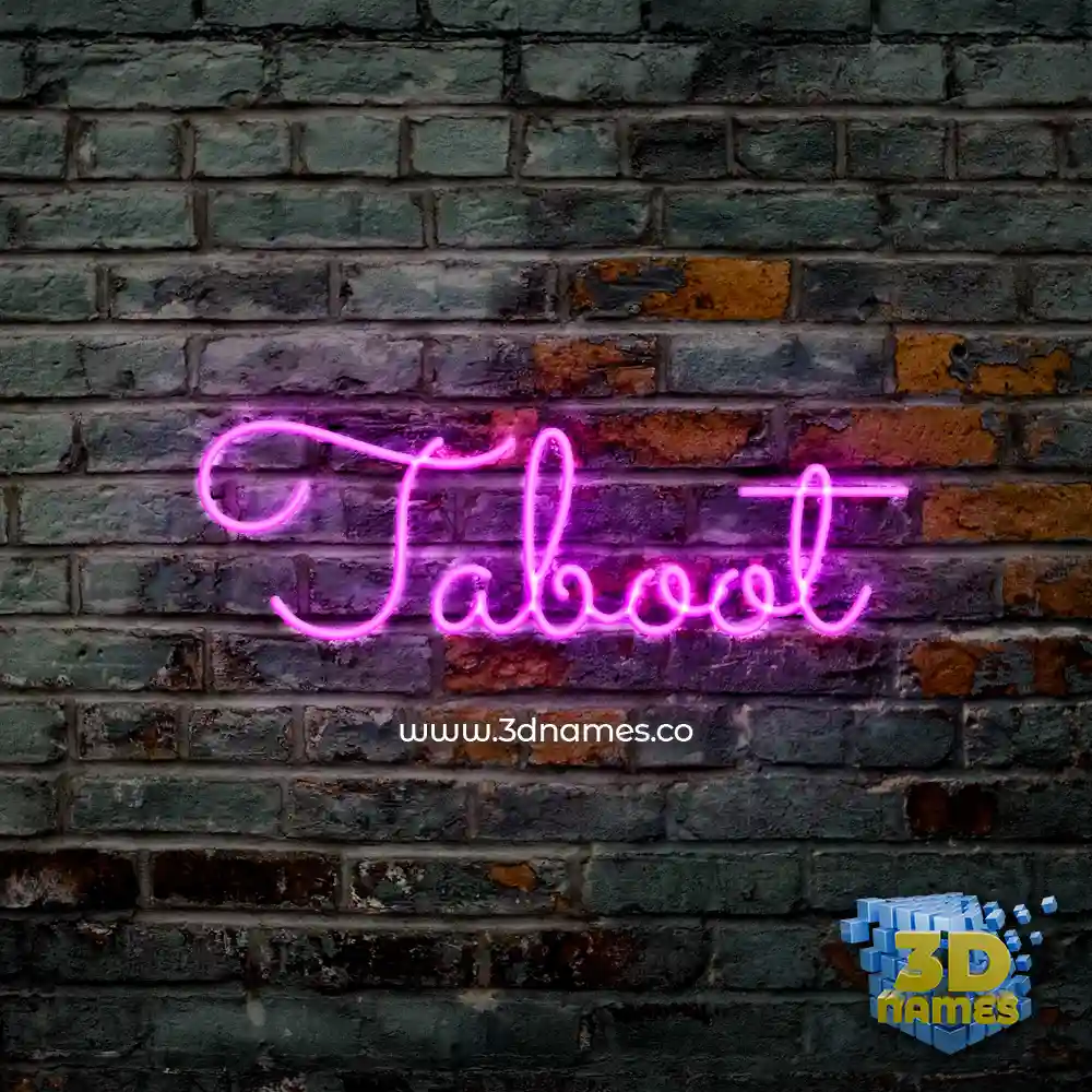 taboot in Pink Neon style - 3D name wallpaper