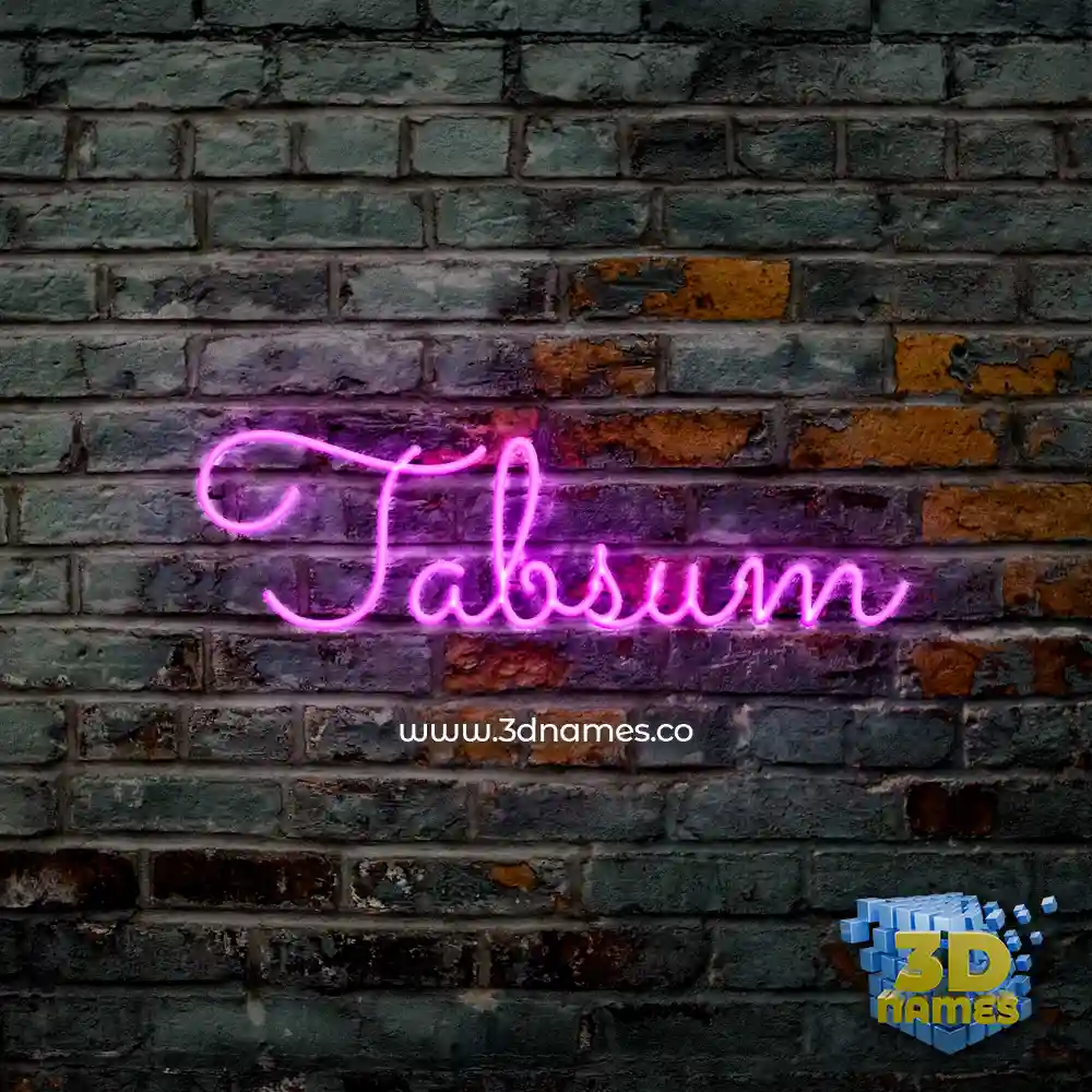 tabsum in Pink Neon style - 3D name wallpaper