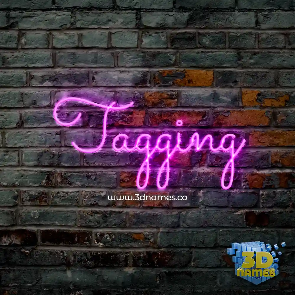 tagging in Pink Neon style - 3D name wallpaper