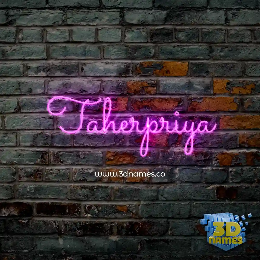 taherpriya in Pink Neon style - 3D name wallpaper