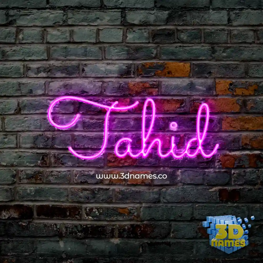tahid in Pink Neon style - 3D name wallpaper