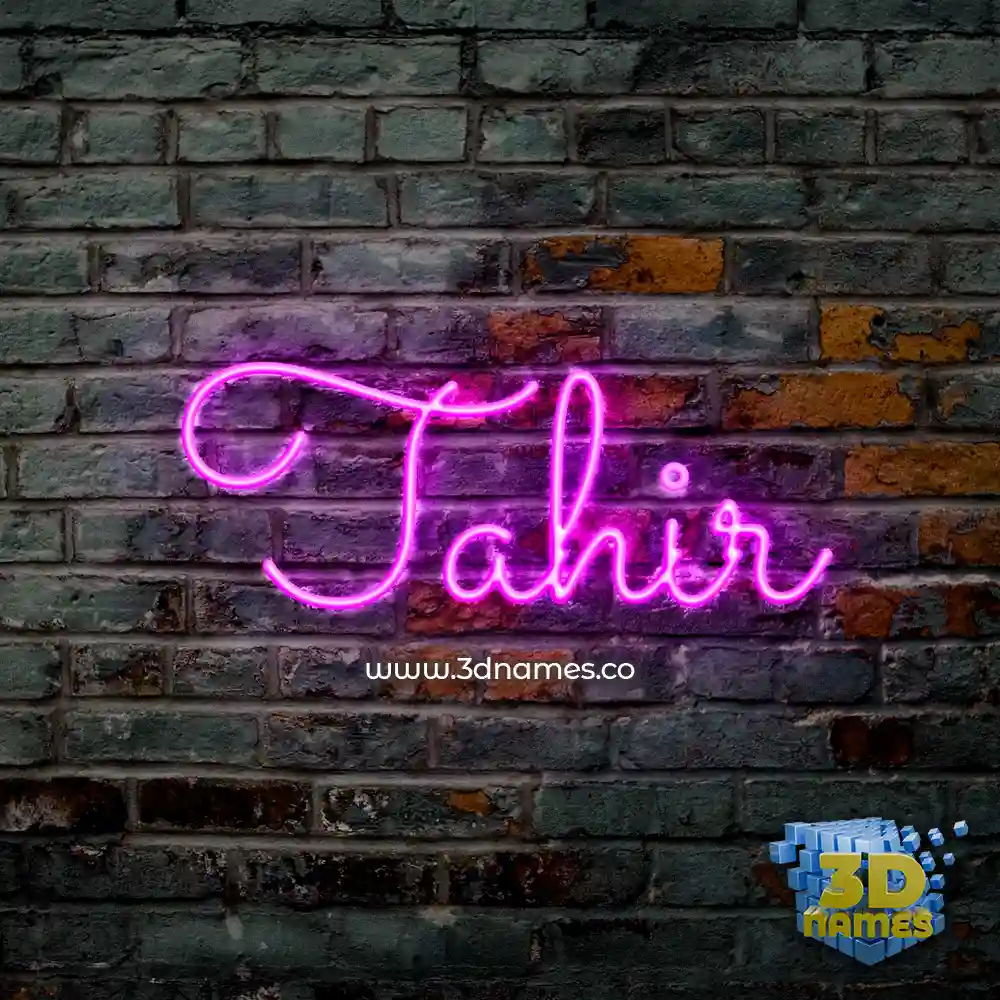 tahir in Pink Neon style - 3D name wallpaper