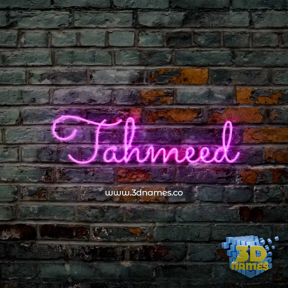 tahmeed in Pink Neon style - 3D name wallpaper