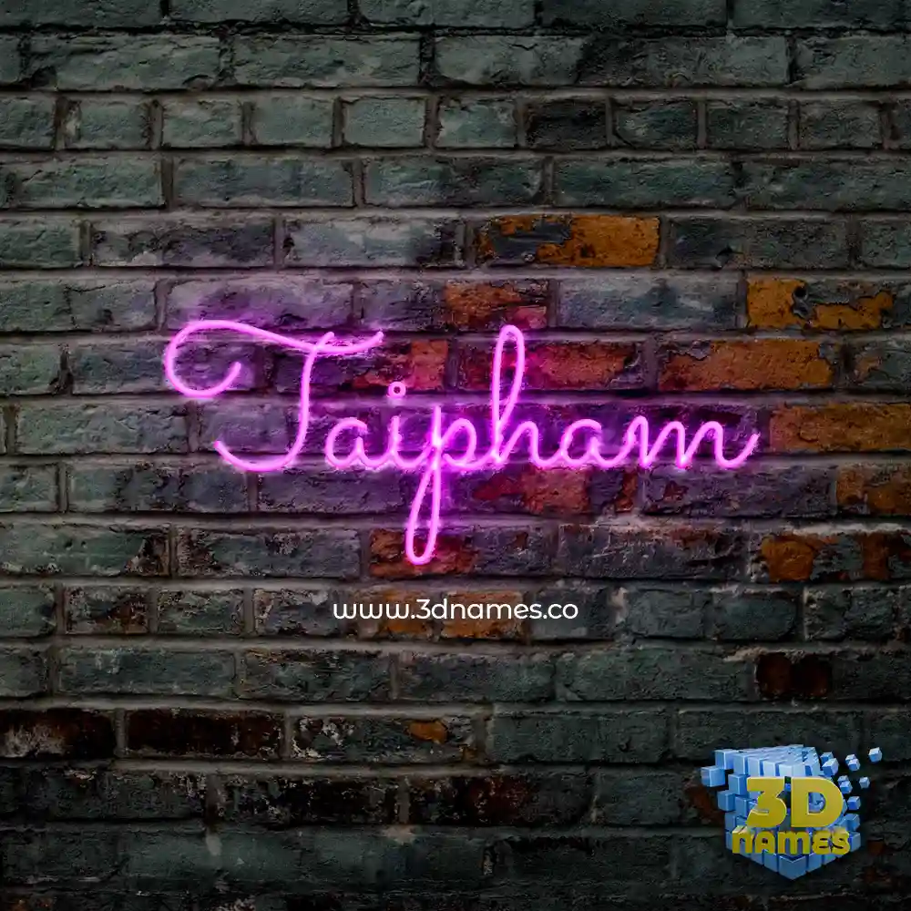taipham in Pink Neon style - 3D name wallpaper