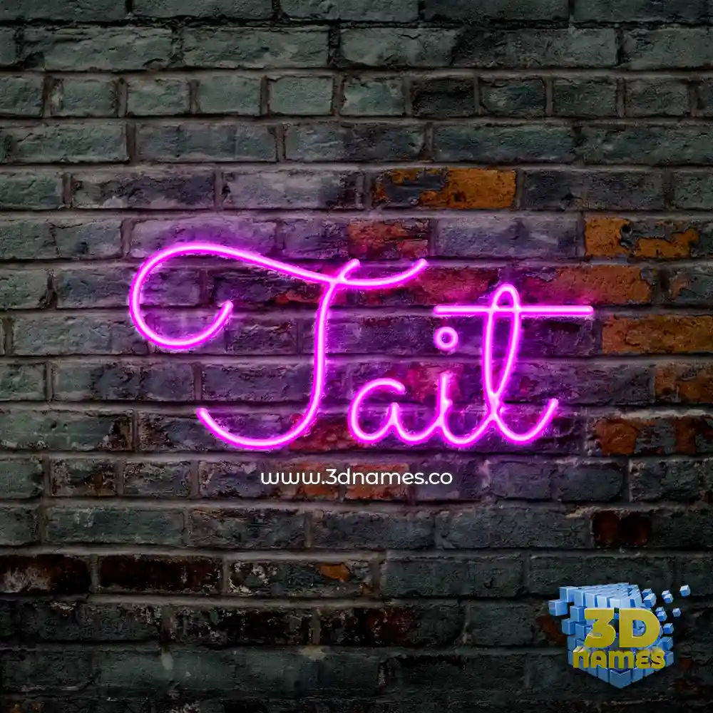 tait in Pink Neon style - 3D name wallpaper