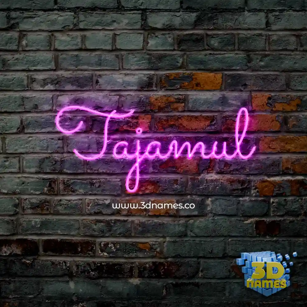 tajamul in Pink Neon style - 3D name wallpaper