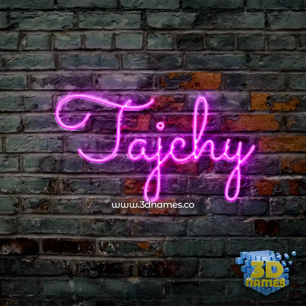 tajchy in Pink Neon style - 3D name wallpaper
