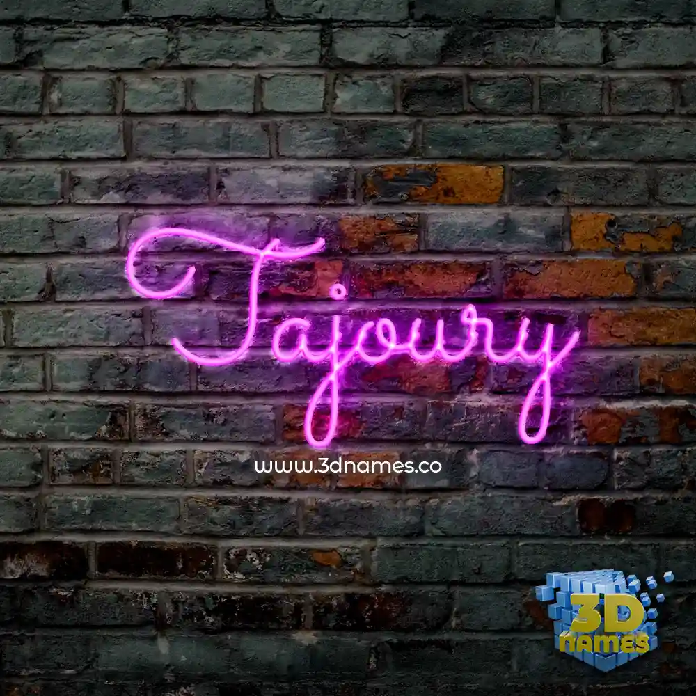 tajoury in Pink Neon style - 3D name wallpaper