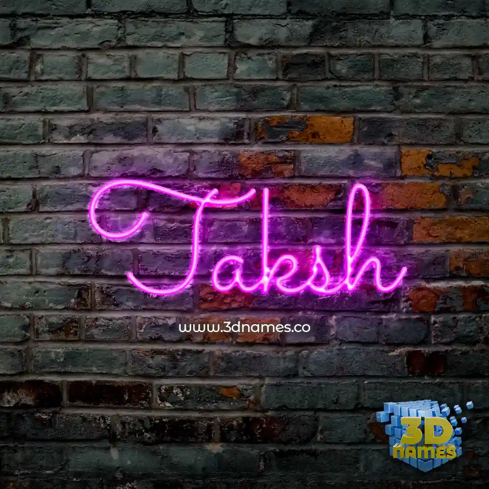taksh in Pink Neon style - 3D name wallpaper