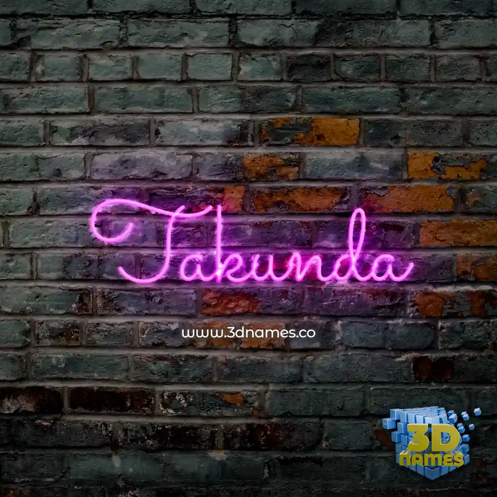takunda in Pink Neon style - 3D name wallpaper