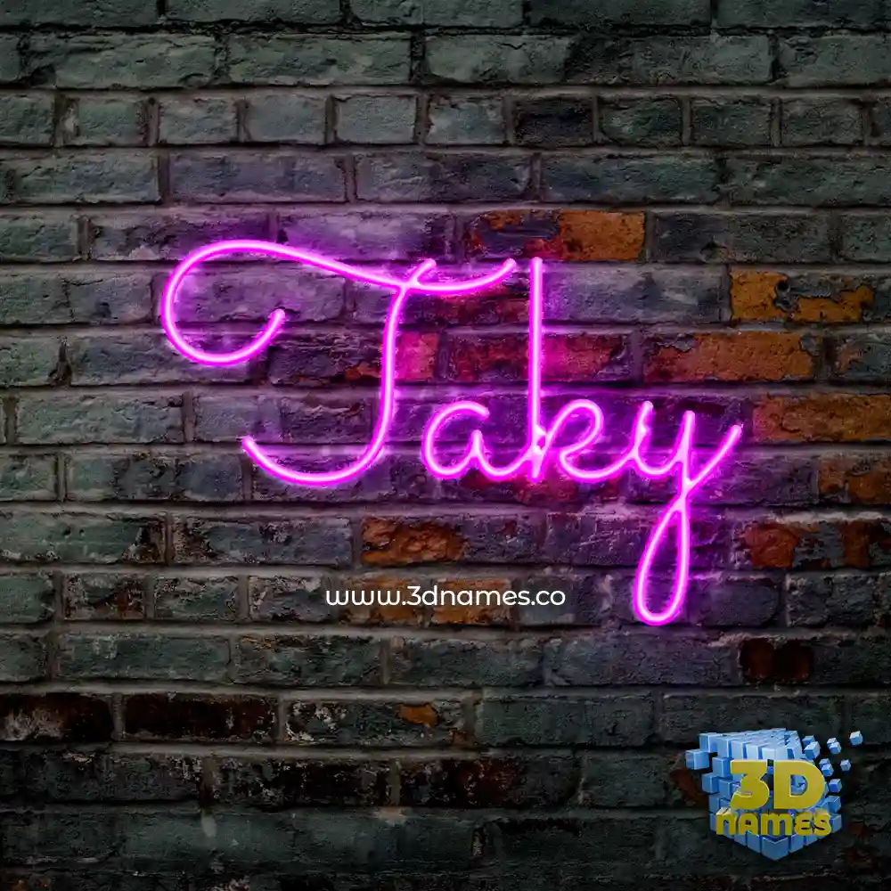 taky in Pink Neon style - 3D name wallpaper