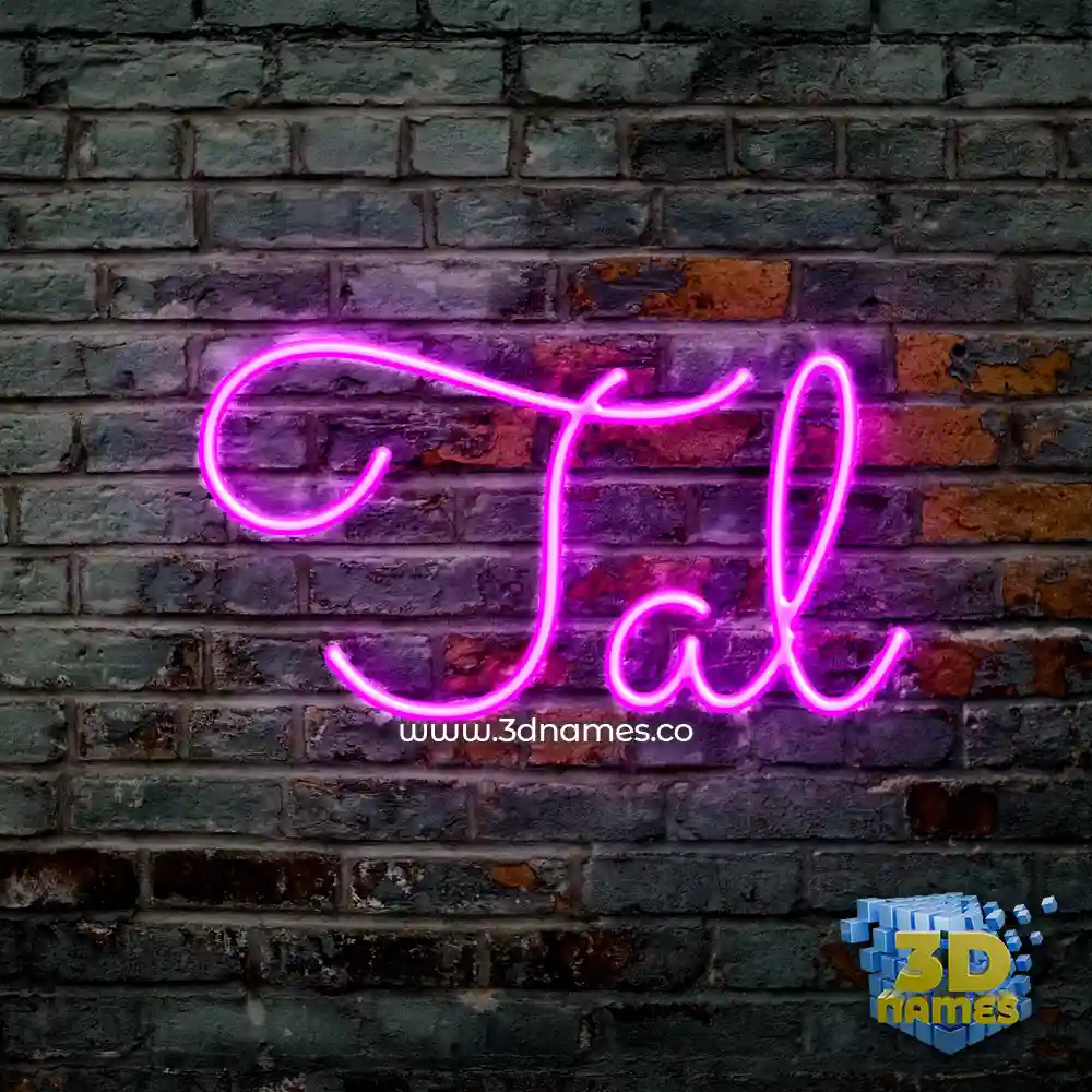 tal in Pink Neon style - 3D name wallpaper
