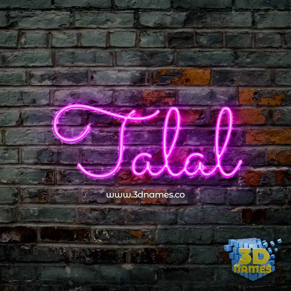 talal in Pink Neon style - 3D name wallpaper