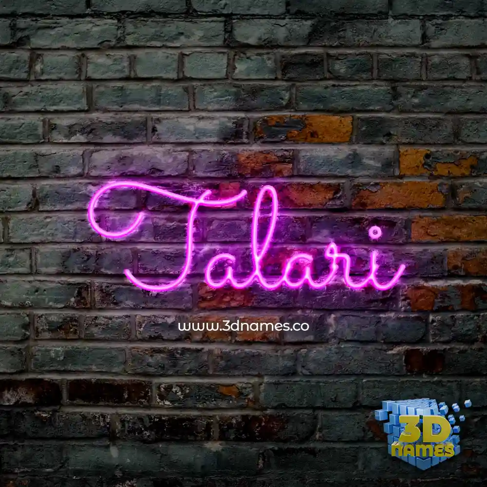 talari in Pink Neon style - 3D name wallpaper