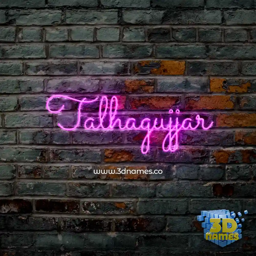 talhagujjar in Pink Neon style - 3D name wallpaper