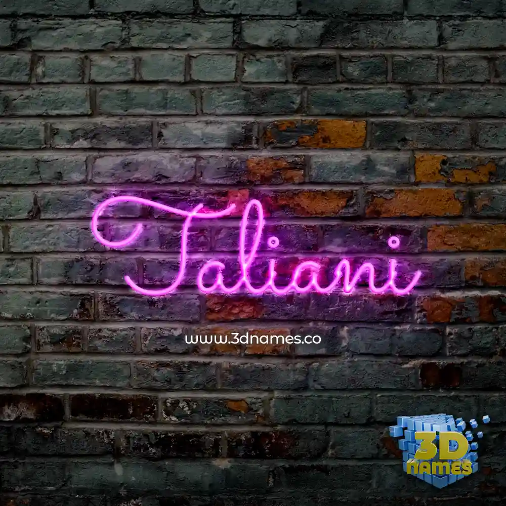 taliani in Pink Neon style - 3D name wallpaper