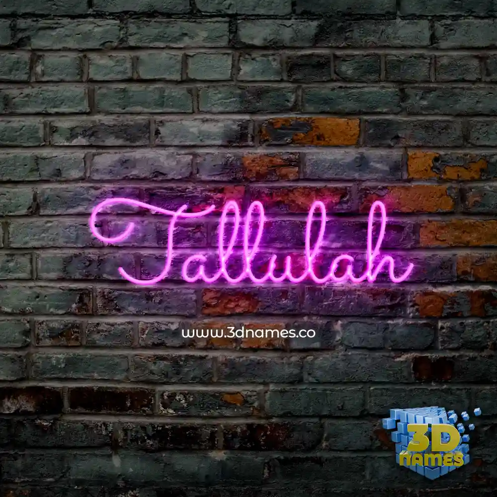 tallulah in Pink Neon style - 3D name wallpaper
