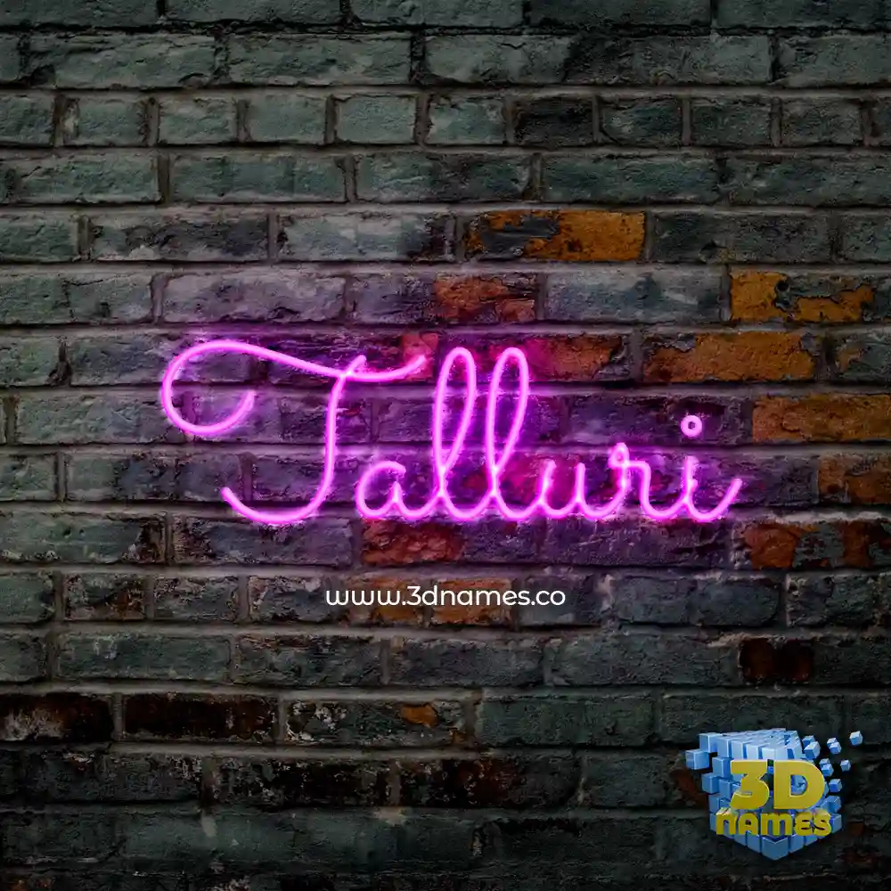 talluri in Pink Neon style - 3D name wallpaper
