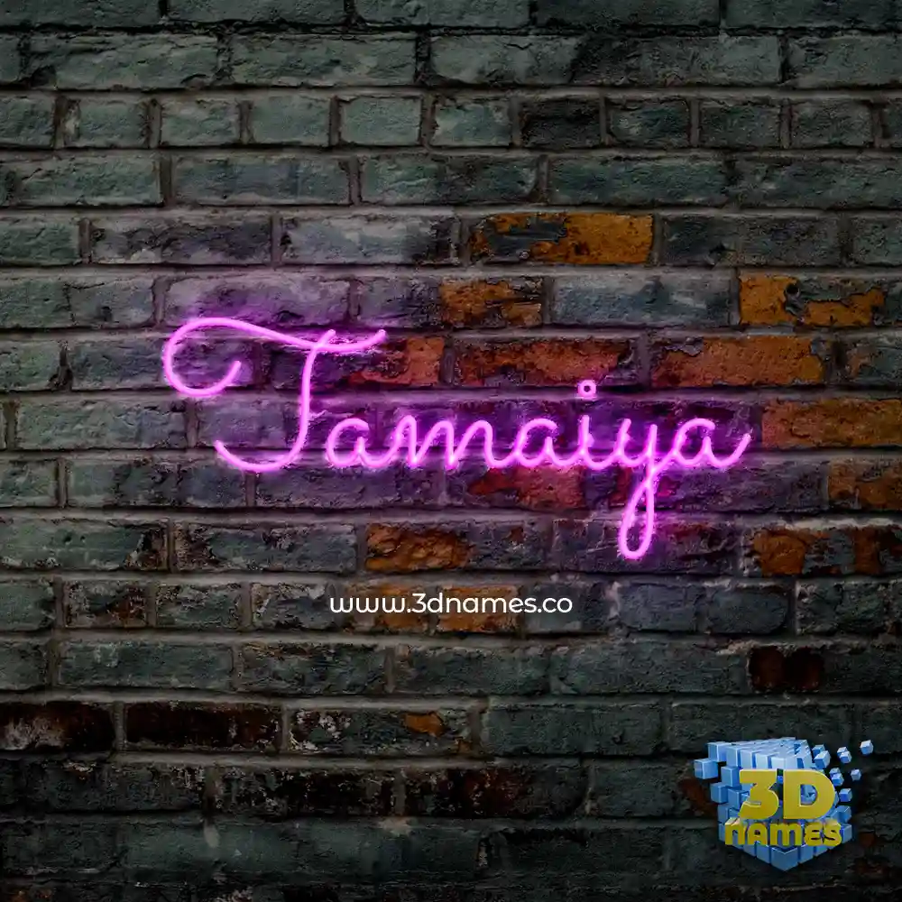 tamaiya in Pink Neon style - 3D name wallpaper